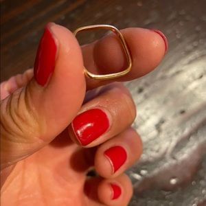 Size 8 Yellow Gold 18k Unique Square Ring Band